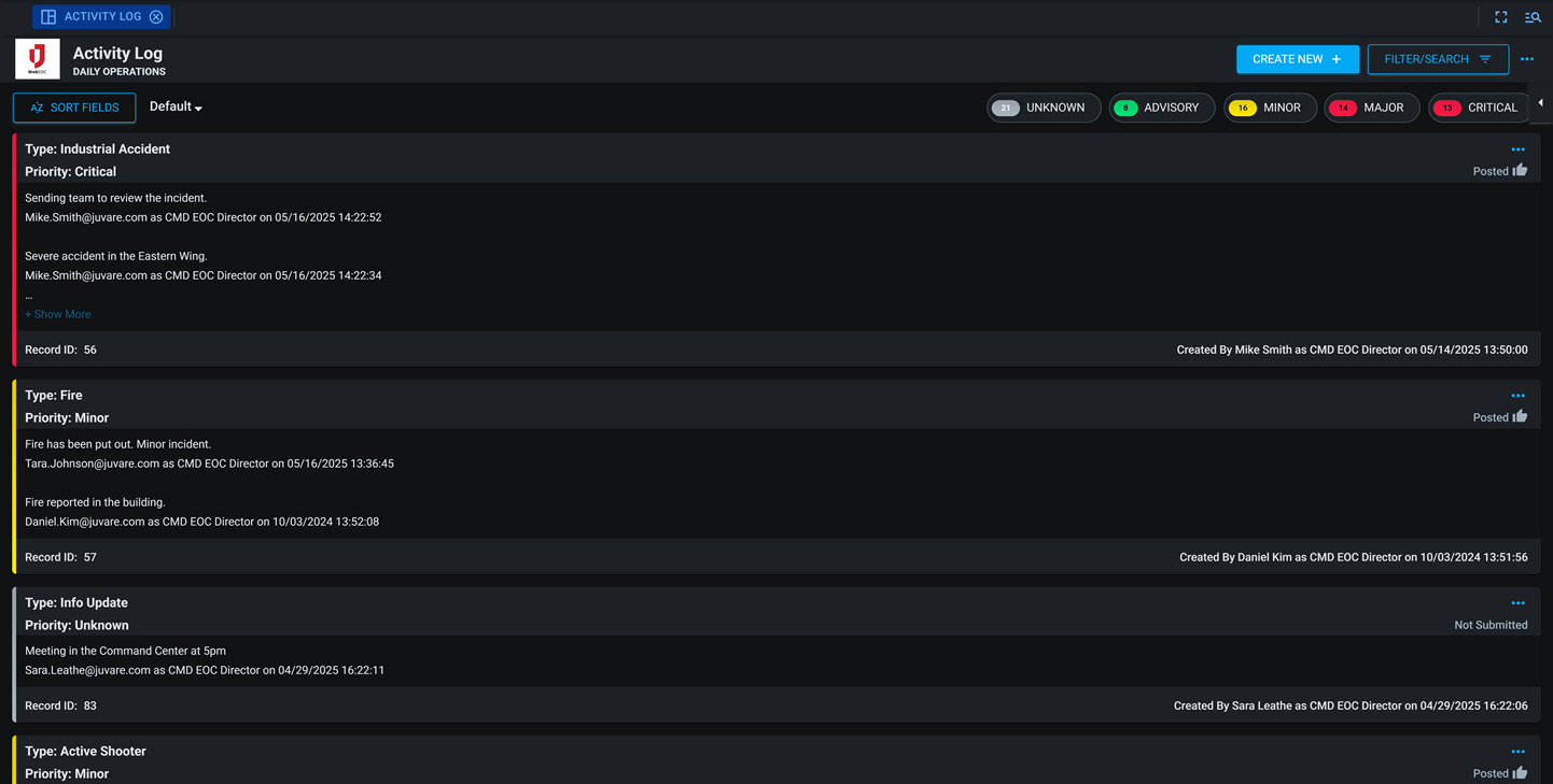 Event Reporting dark mode
